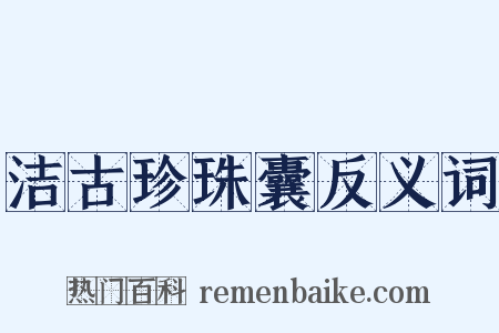 洁古珍珠囊反义词是什么意思的图片